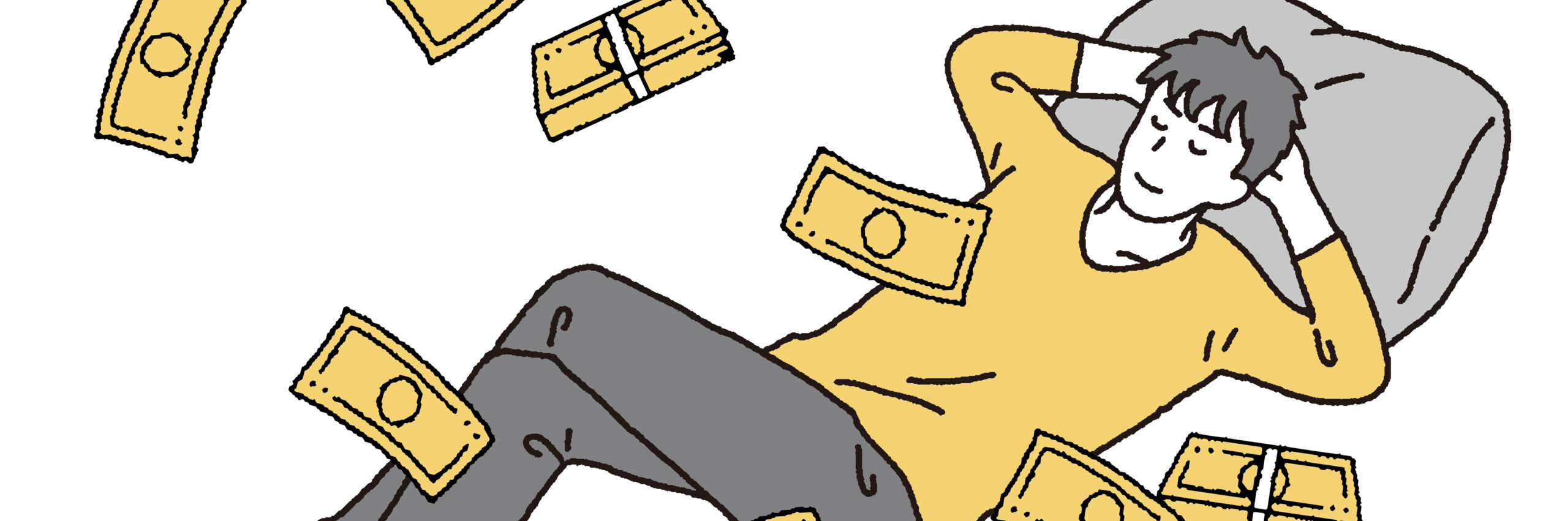 Man lie down with money
